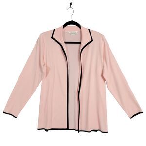 MISOOK Pink Open Front Preppy Old Money Cardigan Career Office SIZE SMALL